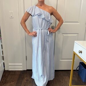 Banana Republic One-Shoulder Light Blue Dress